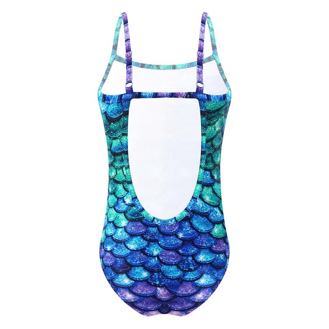 Stroje kąpielowe dla małych dziewczynek: Syrenka Tankini Bikini z kolorowym drukiem w łuskowym wzorze - Wianko - 11