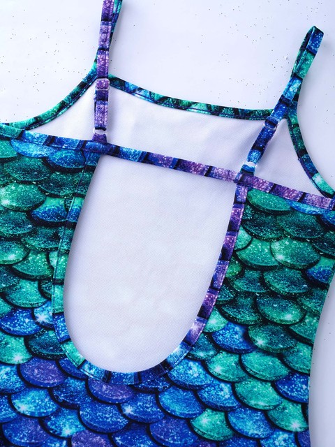 Stroje kąpielowe dla małych dziewczynek: Syrenka Tankini Bikini z kolorowym drukiem w łuskowym wzorze - Wianko - 17