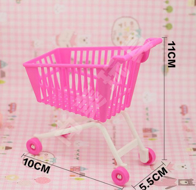 Domek dla lalek Mini z wózkiem na zakupy do supermarketu dla lalki Barbie - akcesoria do przechowywania - Wianko - 1
