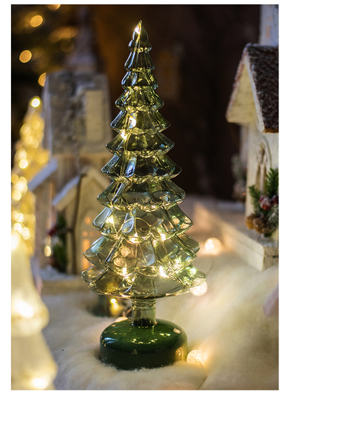 Crystal Led Light Tree - Boże Narodzenie, święty Mikołaj, Snowman, obracająca się rzeźba, zimowe dekoracje do domu na imprezę - Wianko - 16