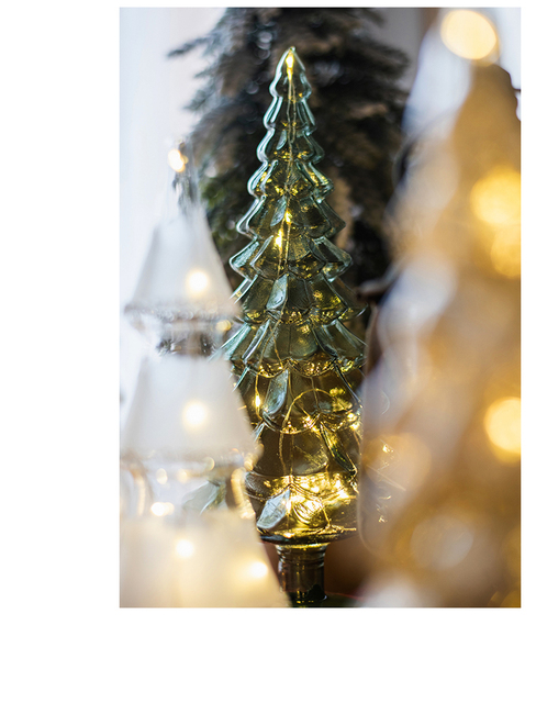 Crystal Led Light Tree - Boże Narodzenie, święty Mikołaj, Snowman, obracająca się rzeźba, zimowe dekoracje do domu na imprezę - Wianko - 9