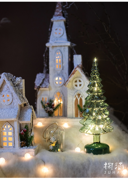 Crystal Led Light Tree - Boże Narodzenie, święty Mikołaj, Snowman, obracająca się rzeźba, zimowe dekoracje do domu na imprezę - Wianko - 15