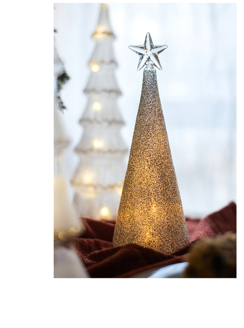 Crystal Led Light Tree - Boże Narodzenie, święty Mikołaj, Snowman, obracająca się rzeźba, zimowe dekoracje do domu na imprezę - Wianko - 12