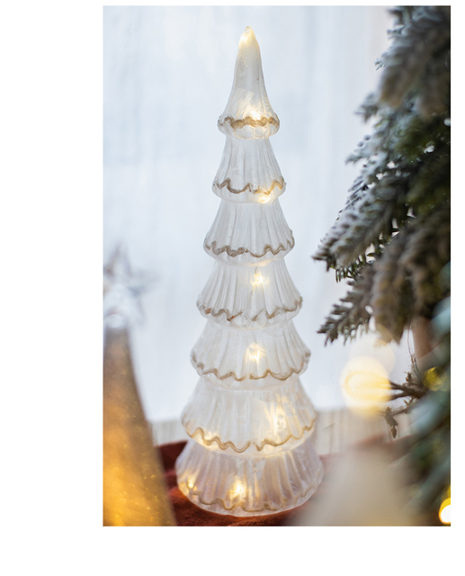 Crystal Led Light Tree - Boże Narodzenie, święty Mikołaj, Snowman, obracająca się rzeźba, zimowe dekoracje do domu na imprezę - Wianko - 11