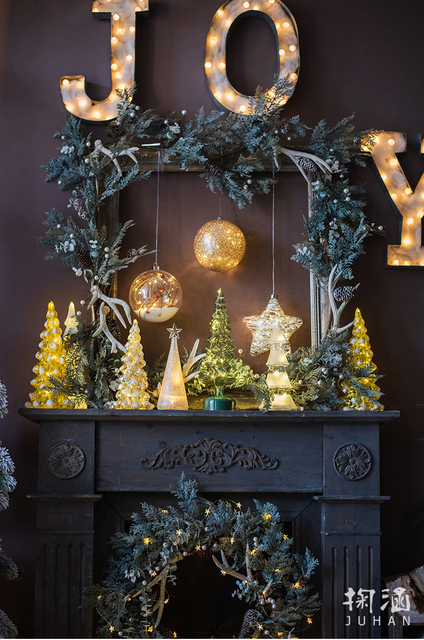 Crystal Led Light Tree - Boże Narodzenie, święty Mikołaj, Snowman, obracająca się rzeźba, zimowe dekoracje do domu na imprezę - Wianko - 1