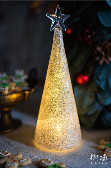 Crystal Led Light Tree - Boże Narodzenie, święty Mikołaj, Snowman, obracająca się rzeźba, zimowe dekoracje do domu na imprezę - Wianko - 21