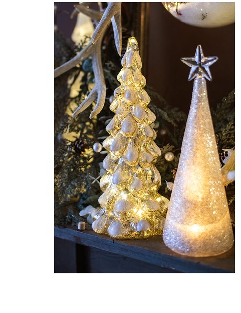 Crystal Led Light Tree - Boże Narodzenie, święty Mikołaj, Snowman, obracająca się rzeźba, zimowe dekoracje do domu na imprezę - Wianko - 5