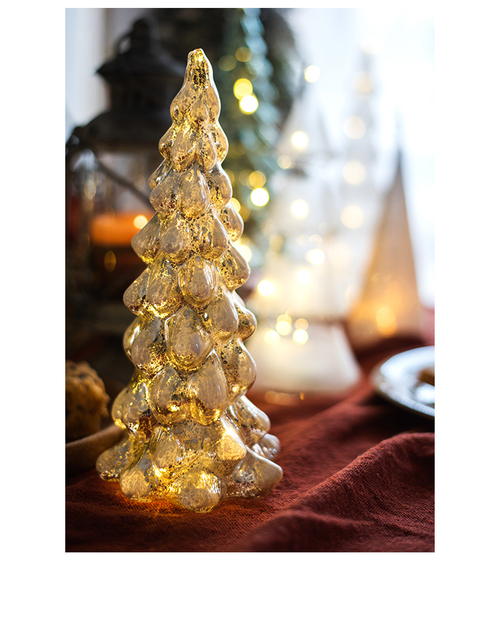 Crystal Led Light Tree - Boże Narodzenie, święty Mikołaj, Snowman, obracająca się rzeźba, zimowe dekoracje do domu na imprezę - Wianko - 14
