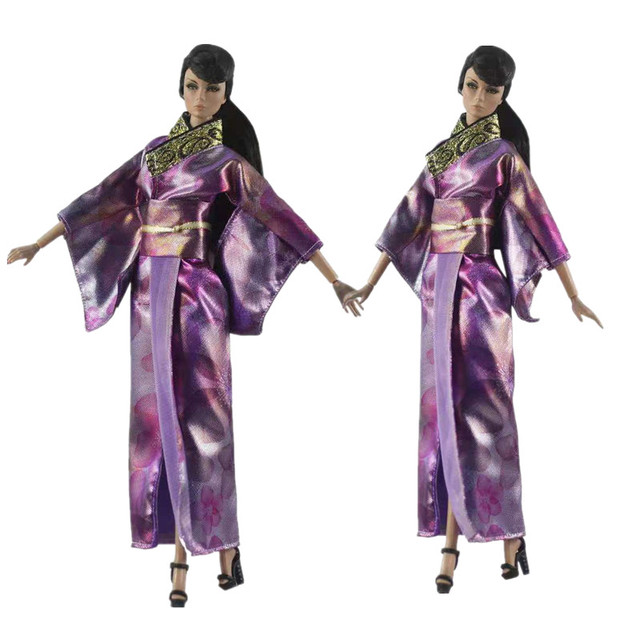 Japońskie Kimono sukienki dla lalki BJD 1/6 – długi Yukata kostium 11.5 - Wianko - 1