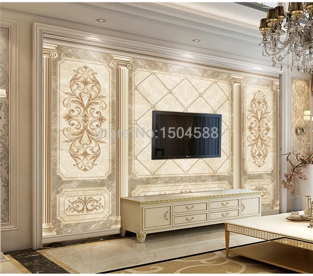 Fototapeta w stylu europejskim z motywem retro marmuru do salonu, sypialni i telewizora - eleganckie wyposażenie domu w luksusową sztukę - Wianko - 2