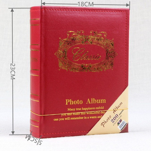 Album na zdjęcia 6 Cal 200 karteczek wewnętrznych ze skóry - Retro, kreatywny prezent rodzinny, pełna księżycowa pamiątka ślubna Ravel - Wianko - 18