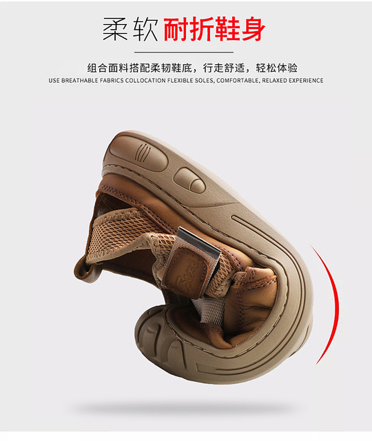 Nowe sandały męskie 2021 - skórzane, casual, antypoślizgowe, oddychające - Wianko - 13