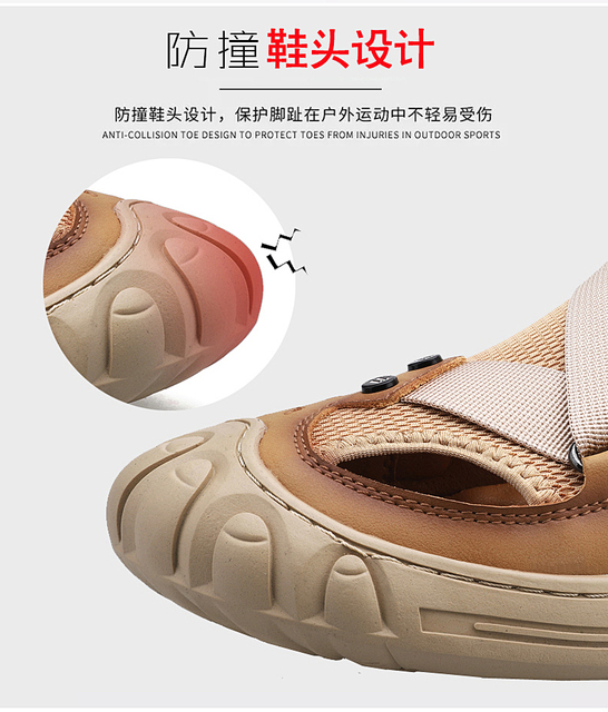 Nowe sandały męskie 2021 - skórzane, casual, antypoślizgowe, oddychające - Wianko - 11