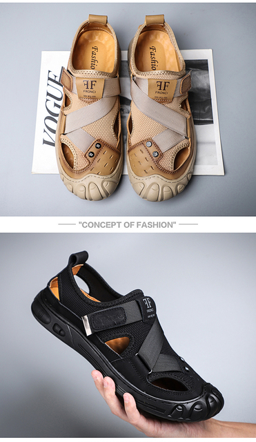 Nowe sandały męskie 2021 - skórzane, casual, antypoślizgowe, oddychające - Wianko - 7