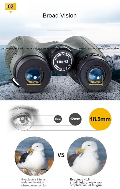 Lornetka mobilna 10x42 HD - wygodne oglądanie ptaków zewnętrznymi soczewkami o dużej mocy - Wianko - 5