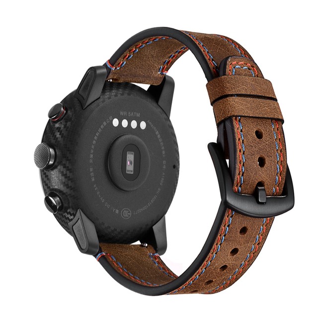 Pasek zamiennikowy 22mm do Huawei Watch GT 1/2 - brązowy skórzany pasek sportowy dla mężczyzn - Wianko - 2