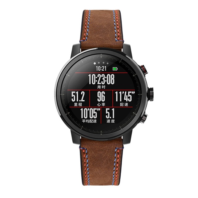 Pasek zamiennikowy 22mm do Huawei Watch GT 1/2 - brązowy skórzany pasek sportowy dla mężczyzn - Wianko - 1