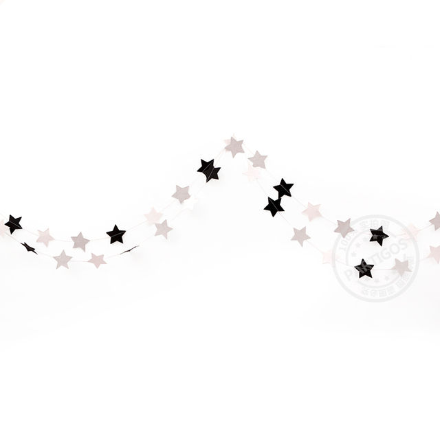 22 części/partia Girlanda Banner z 2M różowego złota brokatowej gwiazdy, okrągłej chmury i papierowych dekoracji - urodziny, wesele - Wianko - 3