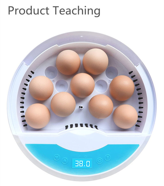 Inkubator jaj Mini 9 z automatycznym wylęgiaczem i regulacją temperatury - taca na jajka LED - Wianko - 6