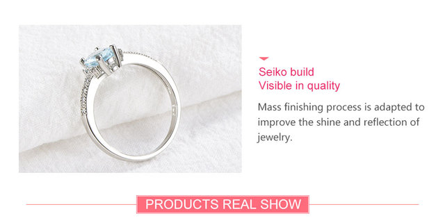 Pierścień ZDADAN z urokiem akwamarynu wykonany ze srebra próby 925, idealna biżuteria ślubna i zaręczynowa dla kobiet - Wianko - 3