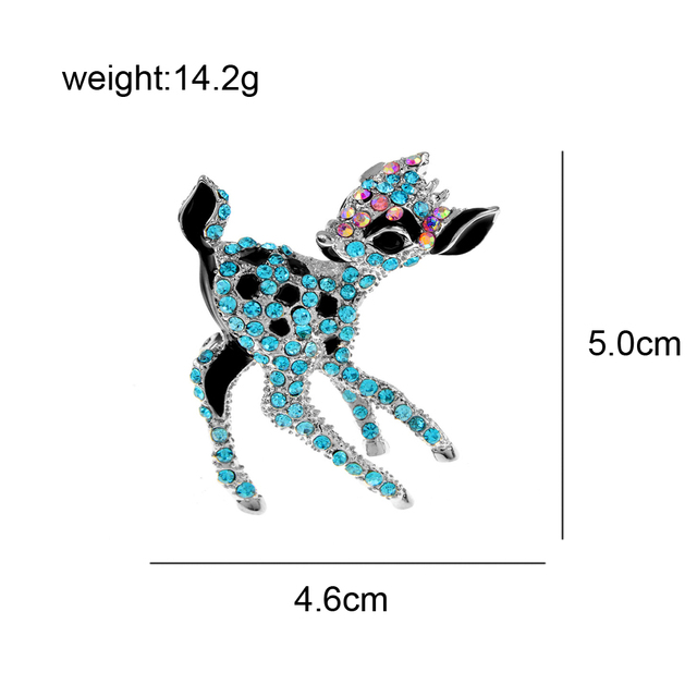 Nowość 2021! Broszka jeleń z kryształkami CINDY XIANG w 2 dostępnych kolorach - wysokiej jakości stop - Wianko - 1