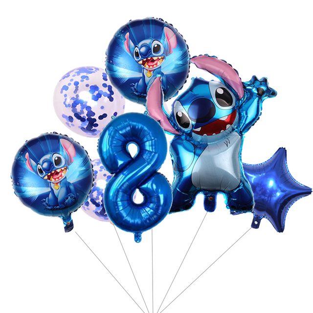 7 sztuk Lilo i Stitch - balony foliowe 1. Dekoracje na imprezę urodzinową dzieci, baby shower - Wianko - 8