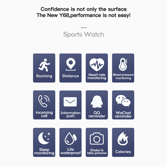 Zegarek Fitness Tracker 2 sztuki Y68 - inteligentny zegarek Bluetooth D20 cardio opaska sportowa na nadgarstek - Wianko - 11