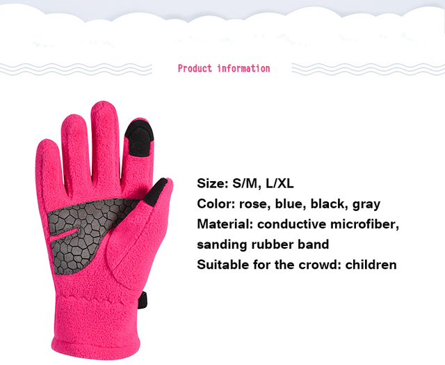 Zimowe polarowe rękawiczki rowerowe dziecięce BMX Outdoor sportowe pełne palce chłopców dziewcząt - Wianko - 14