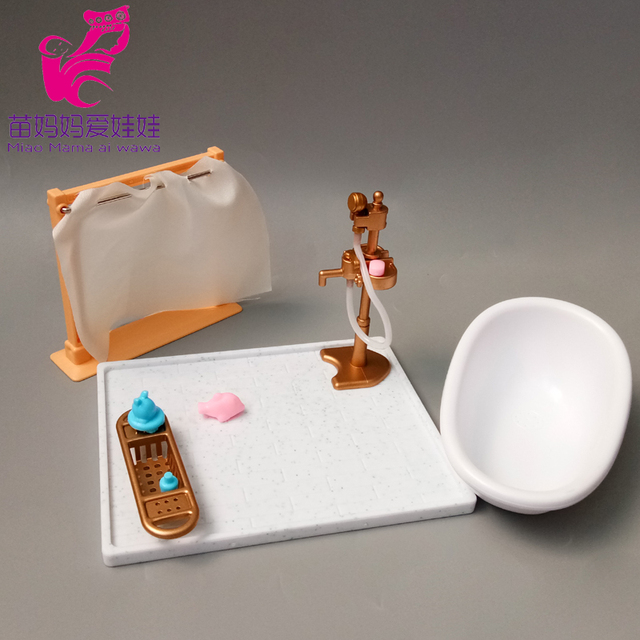 Domek dla lalek z miniaturowym jedzeniem, zabawą i meblami oraz kieszenią na akcesoria do toalety i umywalką - Wianko - 48