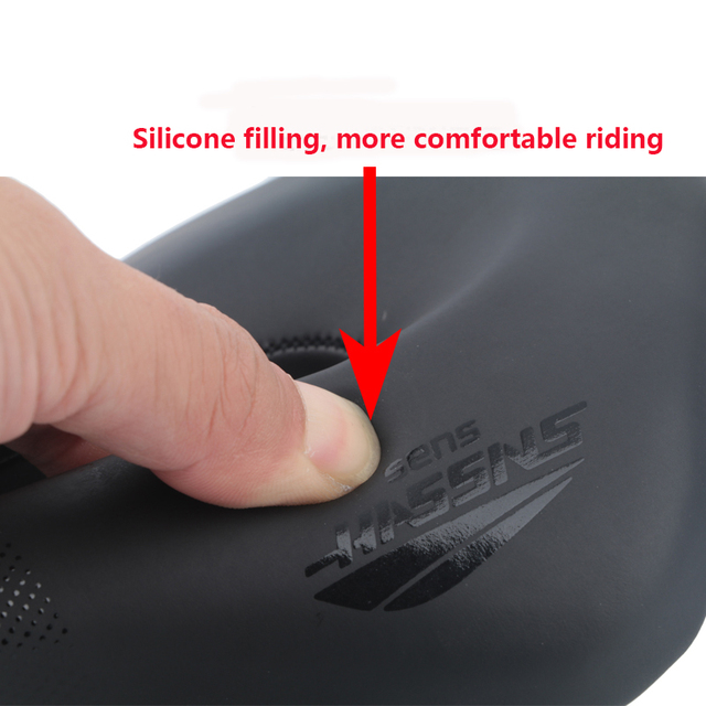 Siodełka rowerowe z wygodną poduszką na siedzenie i stalowymi szynami, pokryte miękką skórą PU i silikonem, idealne do rowerów MTB i szosowych. Odporne na wstrząsy - Wianko - 6