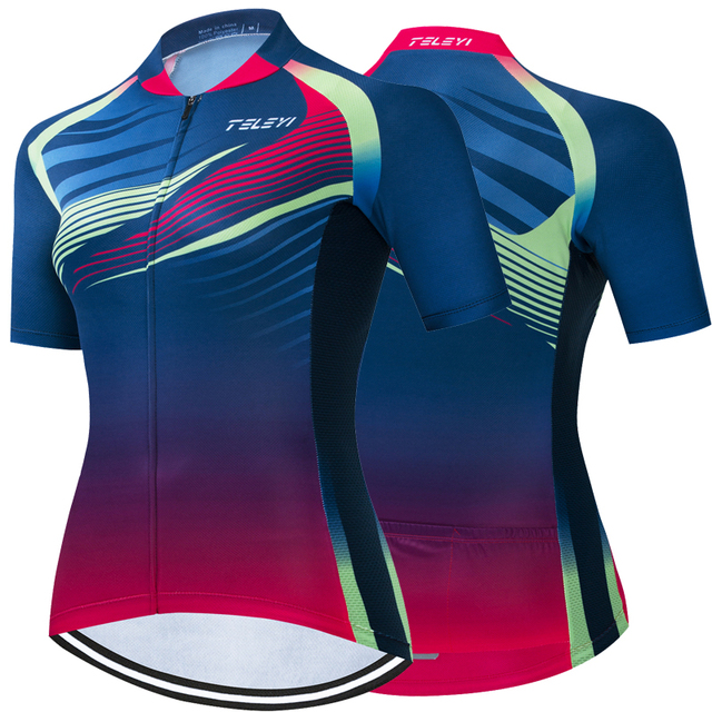 Koszulka kolarska RCC SKY 2022 damska z krótkim rękawem - oddychająca i funkcjonalna koszulka rowerowa MTB, Ropa Maillot Ciclismo - Wianko - 4