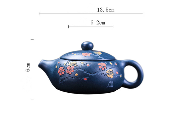 Yixing czajniczek z ręcznie formowanej purpurowej gliny - Kung Fu dzbanek do herbaty płaski garnek Xishi - Wianko - 2