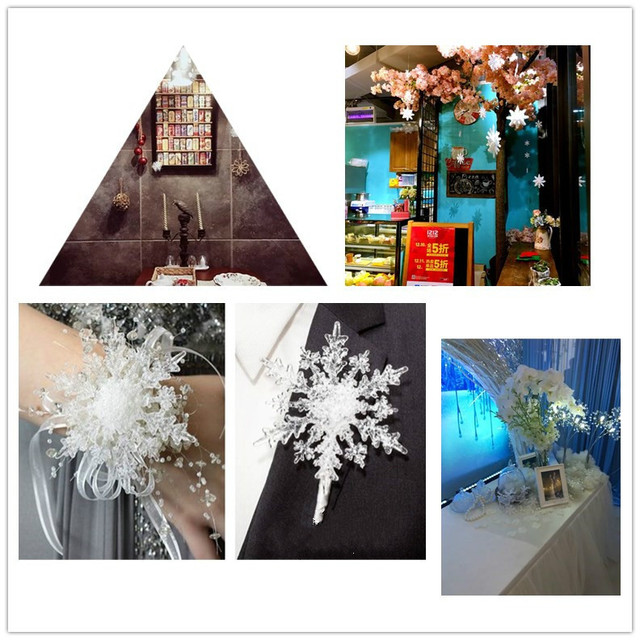 Jasnofioletowa i niebieska akrylowa kryształowa śnieżynka Boże Narodzenie - dekoracyjna ozdoba na choinkę DIY, akcesoria Craft Scrapbooking E - Wianko - 8