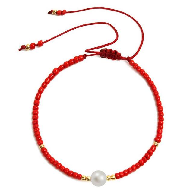 Bransoletka biżuteryjna z koralikami boho style faux pearl pendant charm bracelet - Wianko - 6