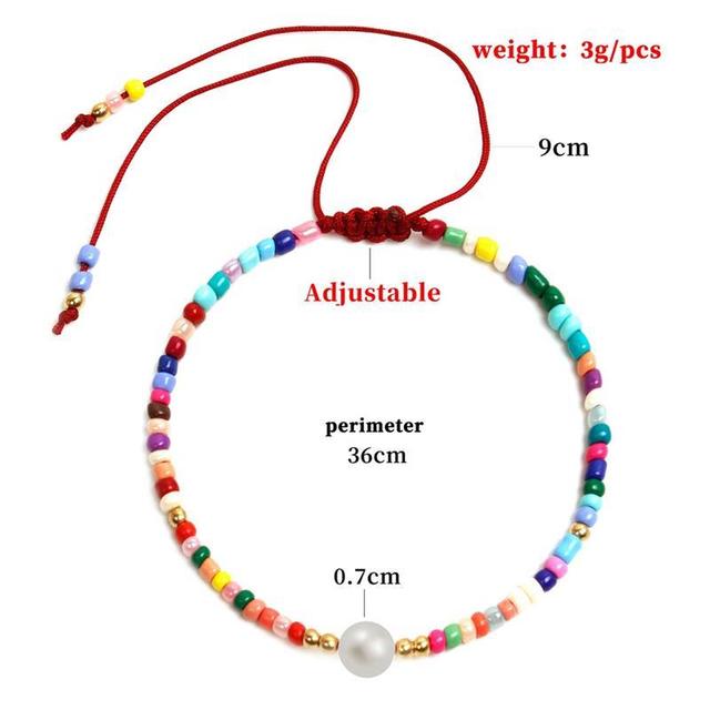 Bransoletka biżuteryjna z koralikami boho style faux pearl pendant charm bracelet - Wianko - 2