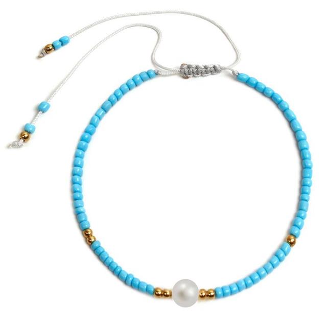 Bransoletka biżuteryjna z koralikami boho style faux pearl pendant charm bracelet - Wianko - 8