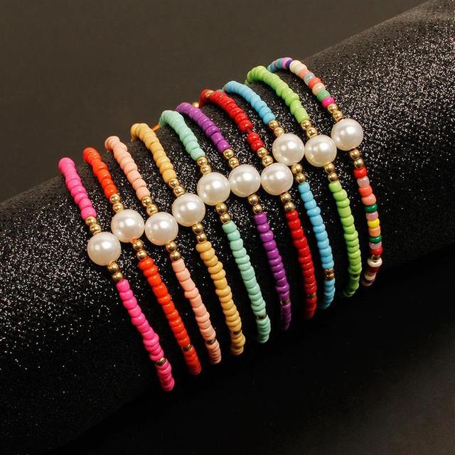 Bransoletka biżuteryjna z koralikami boho style faux pearl pendant charm bracelet - Wianko - 4