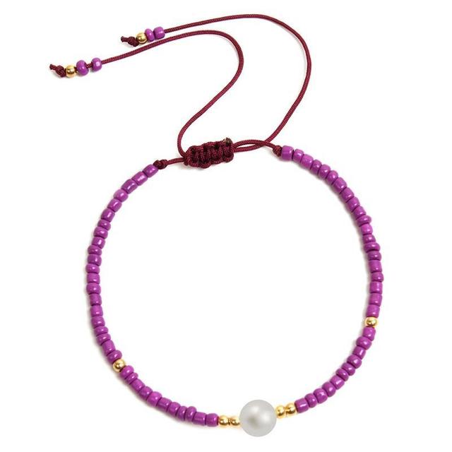 Bransoletka biżuteryjna z koralikami boho style faux pearl pendant charm bracelet - Wianko - 5