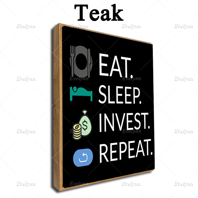 Obraz plakat na płótnie Eat Sleep Invest Repeat motywacyjny cytat, dekoracyjna ramka do salonu, idealny do domu - Wianko - 8