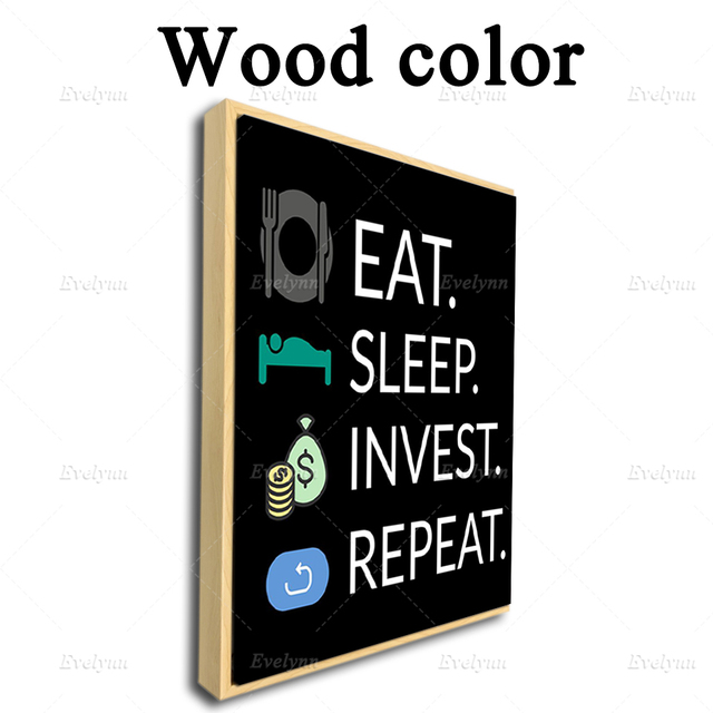 Obraz plakat na płótnie Eat Sleep Invest Repeat motywacyjny cytat, dekoracyjna ramka do salonu, idealny do domu - Wianko - 9