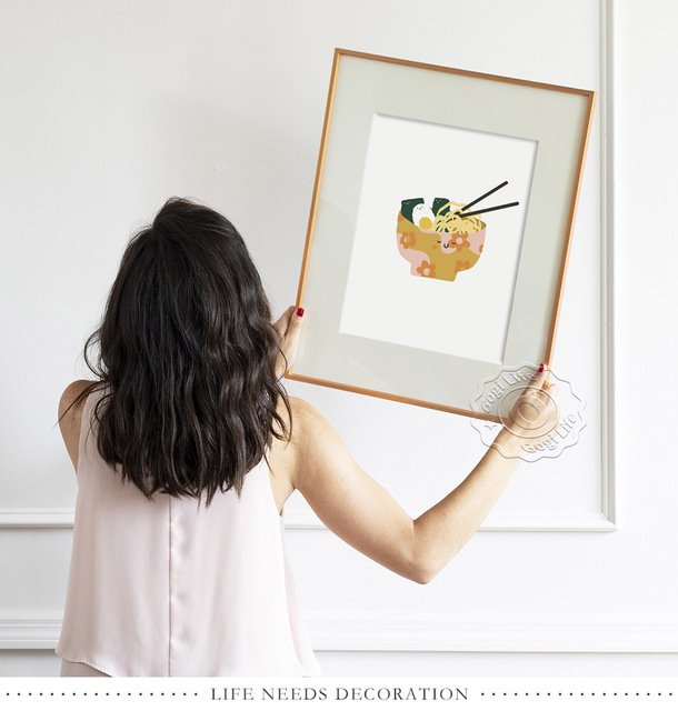 Miska do ramen z japońskim plakatem - piękne ilustracje przysmaków na ścianę, prosta dekoracja dla kuchni i jadalni - Wianko - 6