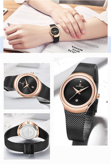 NAVIFORCE Zegarek damski luksusowej marki z klasyczną bransoletką ze stali nierdzewnej, model Relogio Feminino 5004 - Wianko - 9