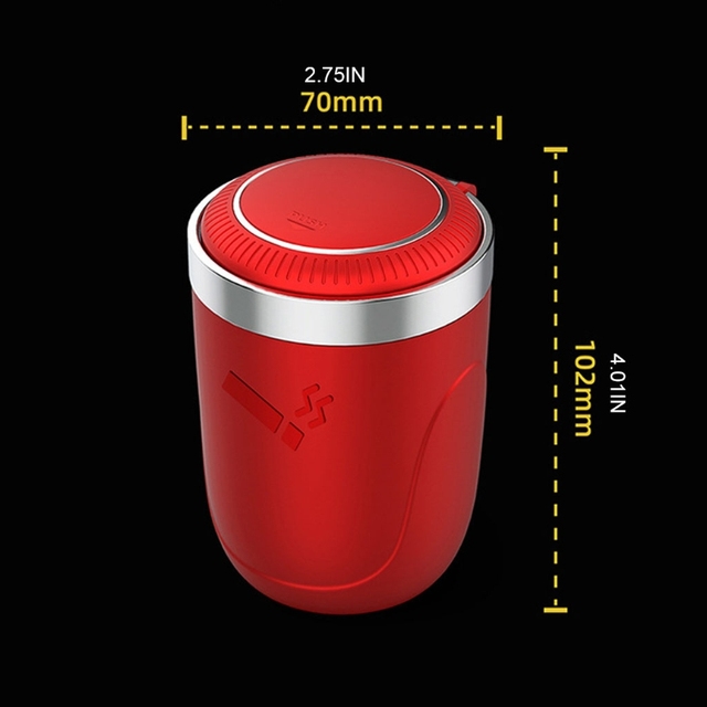 Luksusowy samochód: przenośna popielniczka motoryzacyjna z pokrywką i niebieskim światłem LED - Wianko - 12