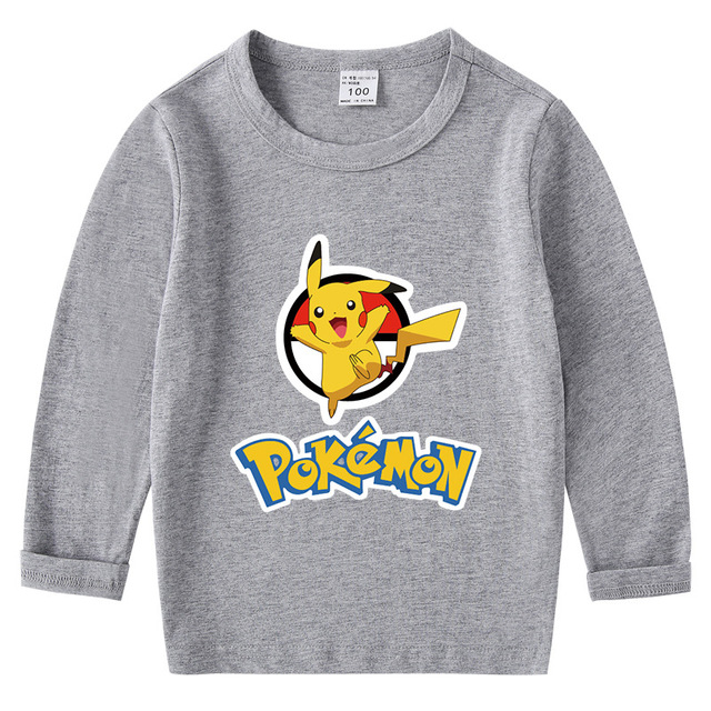 Długorękawowa koszulka z Pikachu dla dziewczynek i chłopców. Jesienny top bawełniany dla dzieci - Wianko - 6