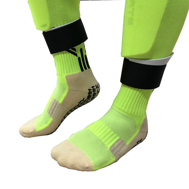 Legginsy piłkarskie z mocującym pasem - ochronna odzież sportowa dla nóg (czarno-zielone) - Wianko - 3