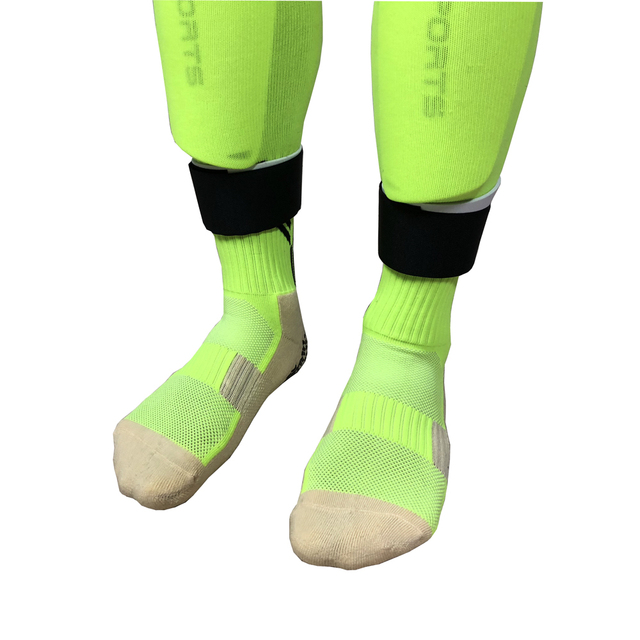 Legginsy piłkarskie z mocującym pasem - ochronna odzież sportowa dla nóg (czarno-zielone) - Wianko - 2