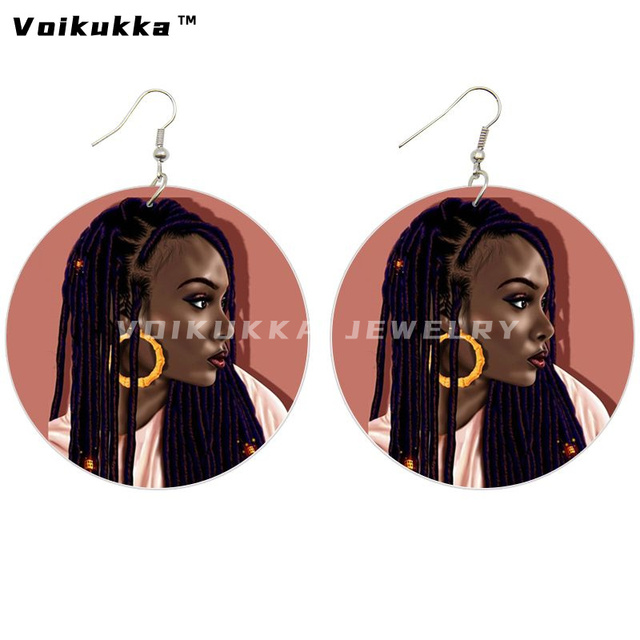 Kolczyki wiszące Voikukka - czarne, drewniane, afrykańskie, koło 6 cm, dla kobiet - Wianko - 10