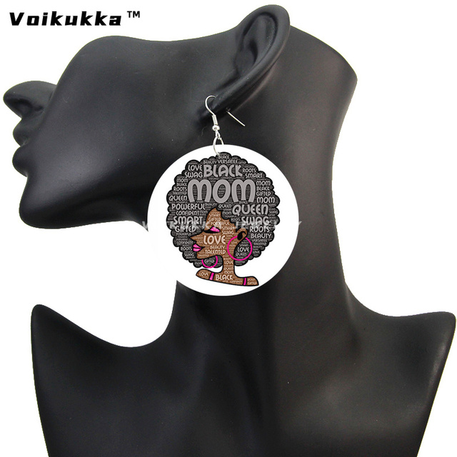 Kolczyki wiszące Voikukka - czarne, drewniane, afrykańskie, koło 6 cm, dla kobiet - Wianko - 7