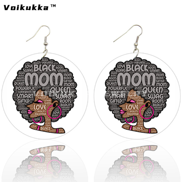 Kolczyki wiszące Voikukka - czarne, drewniane, afrykańskie, koło 6 cm, dla kobiet - Wianko - 6