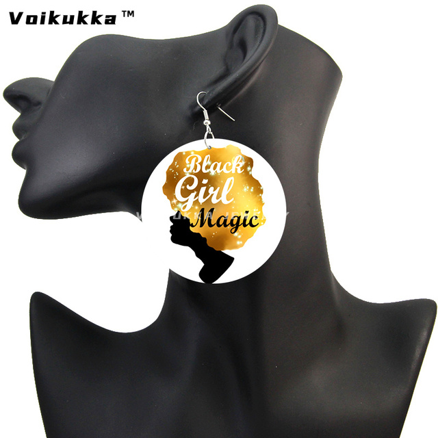 Kolczyki wiszące Voikukka - czarne, drewniane, afrykańskie, koło 6 cm, dla kobiet - Wianko - 9